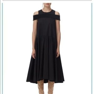 TIBI off the shoulder smocked dress